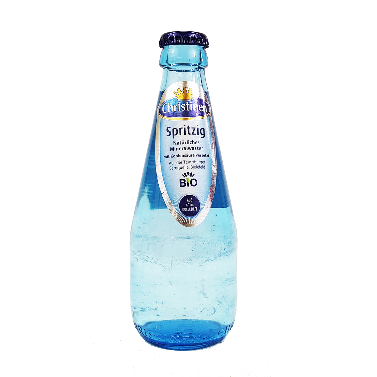 Christinen Brunnen spritzig Blauglas