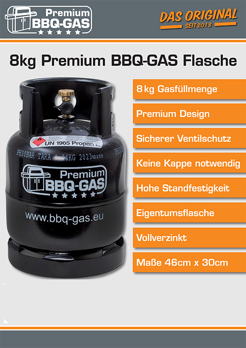 Gas Propan 8KG BBQ-Flasche=(KAUF)