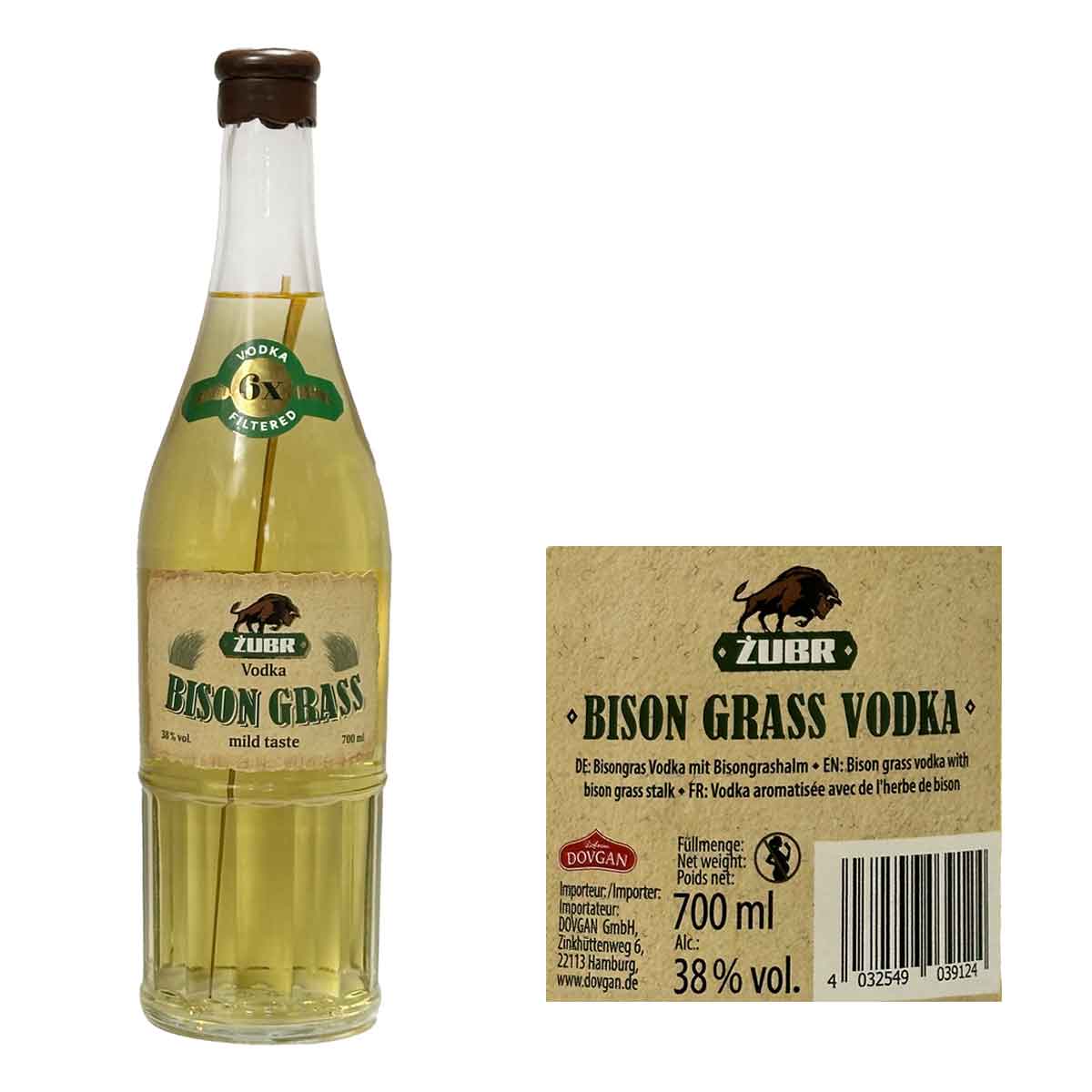 ZUBR Vodka Bison Grass 38%